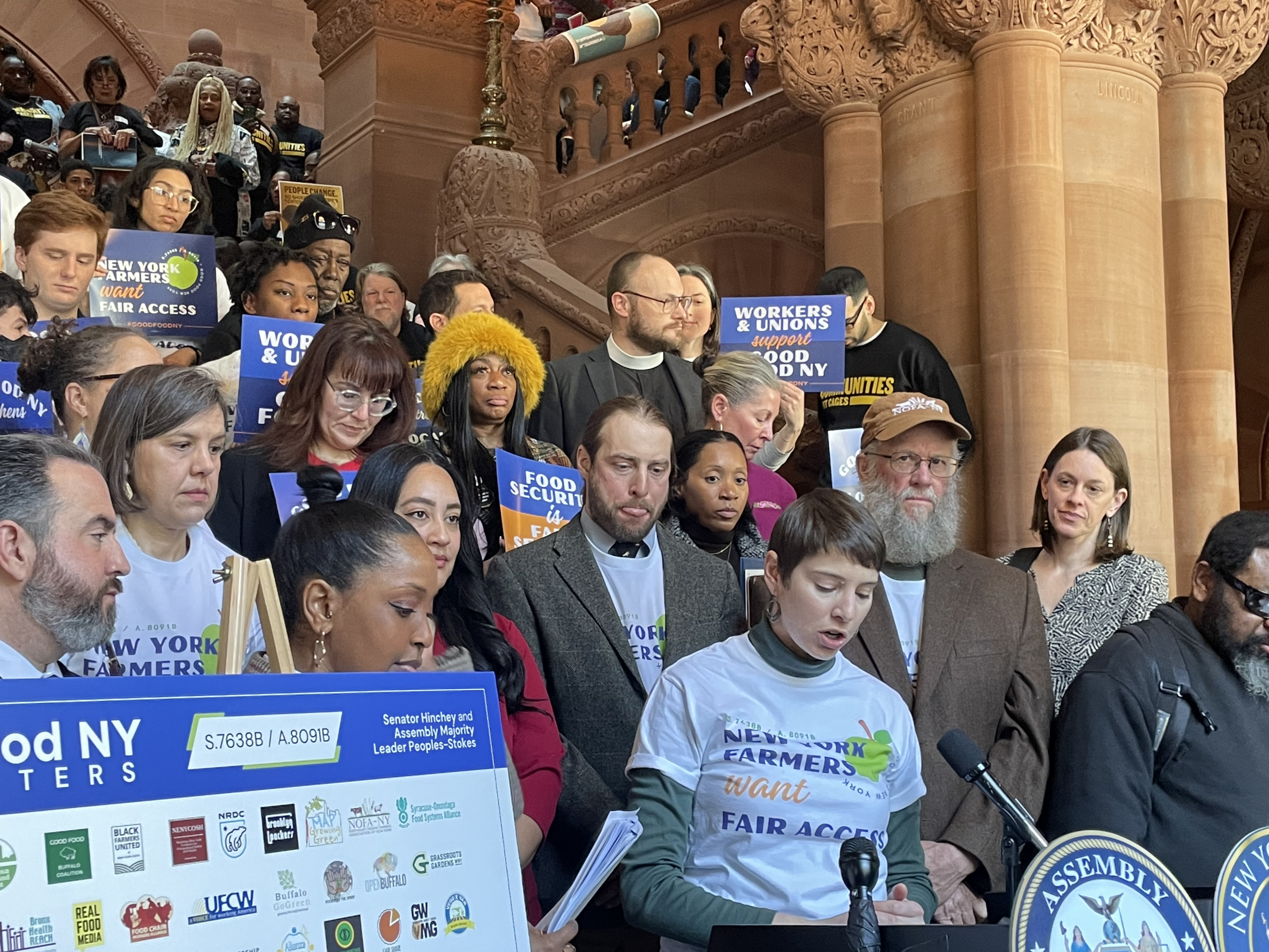 Speaking at the 2026 Good Food NY Bill press conference in Albany